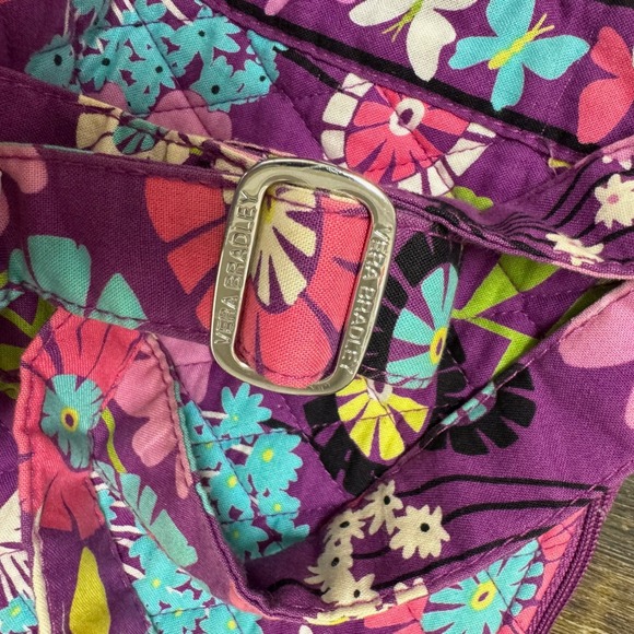 Vera Bradley Butterfly Floral Quilted Crossbody Bag‎ Purple Pink Yellow Blue - Picture 3 of 16